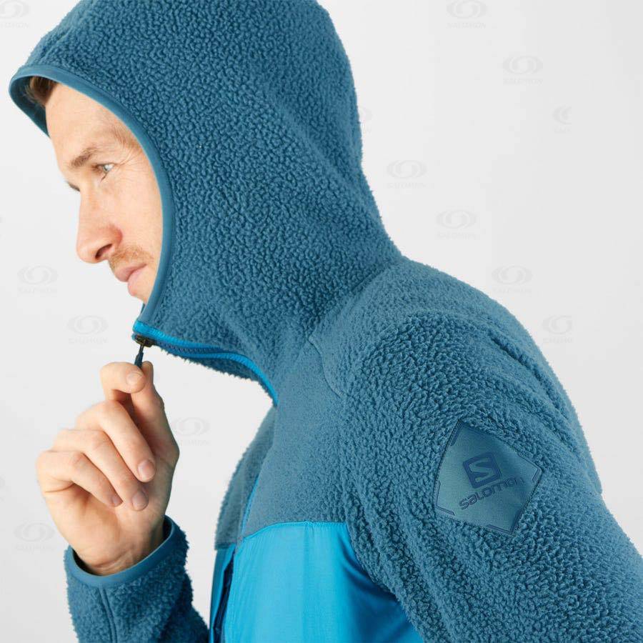 Pánské Mikiny S Kapucí Salomon ESSENTIAL WARM TEDDY Blankyt | CZ-M1881