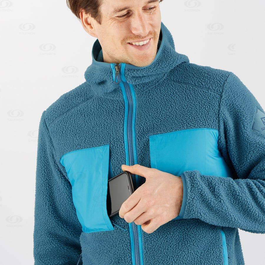 Pánské Mikiny S Kapucí Salomon ESSENTIAL WARM TEDDY Blankyt | CZ-M1881