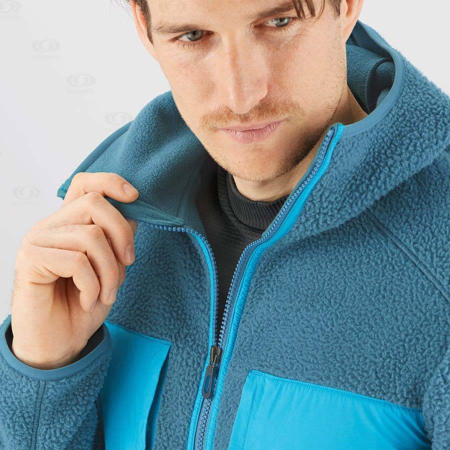 Pánské Mikiny S Kapucí Salomon ESSENTIAL WARM TEDDY Blankyt | CZ-M1881