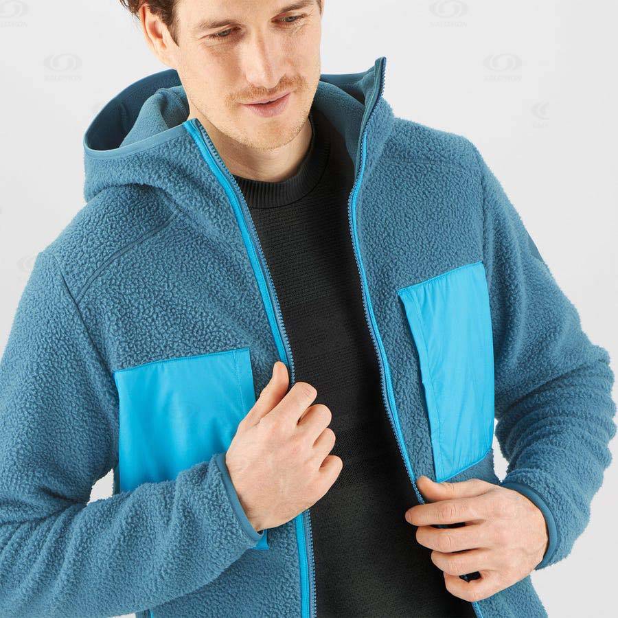 Pánské Mikiny S Kapucí Salomon ESSENTIAL WARM TEDDY Blankyt | CZ-M1881