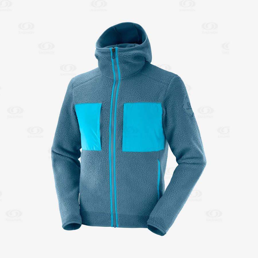 Pánské Mikiny S Kapucí Salomon ESSENTIAL WARM TEDDY Blankyt | CZ-M1881