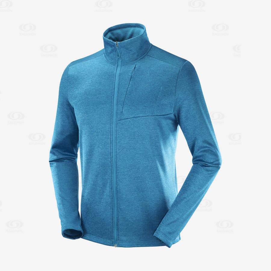 Pánské Mikiny S Kapucí Salomon ESSENTIAL LIGHTWARM HEATHER Blankyt | CZ-M1993