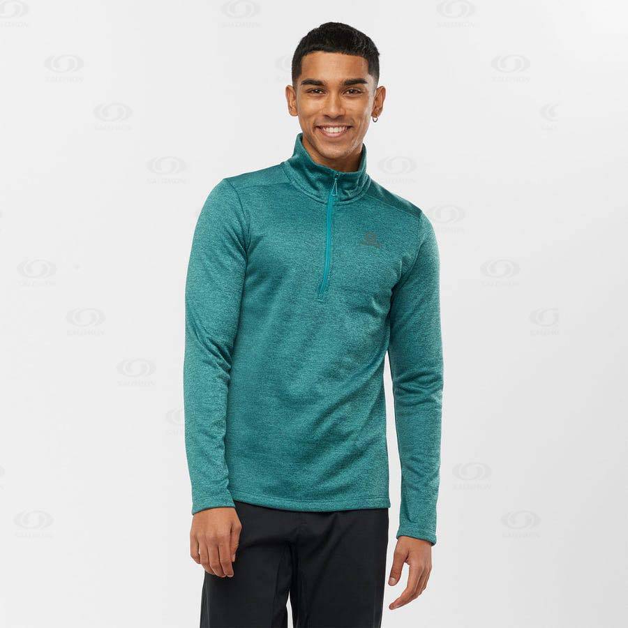 Pánské Mikiny S Kapucí Salomon ESSENTIAL LIGHTWARM SEAMLESS Zelene | CZ-N2597