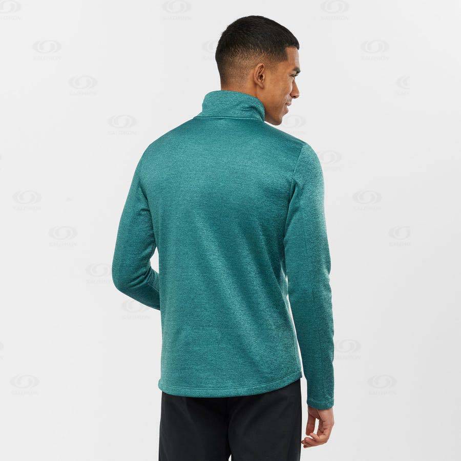 Pánské Mikiny S Kapucí Salomon ESSENTIAL LIGHTWARM SEAMLESS Zelene | CZ-N2597