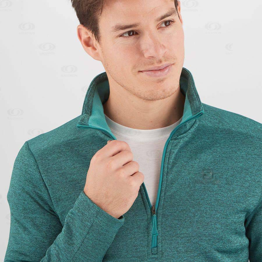 Pánské Mikiny S Kapucí Salomon ESSENTIAL LIGHTWARM SEAMLESS Zelene | CZ-N2597