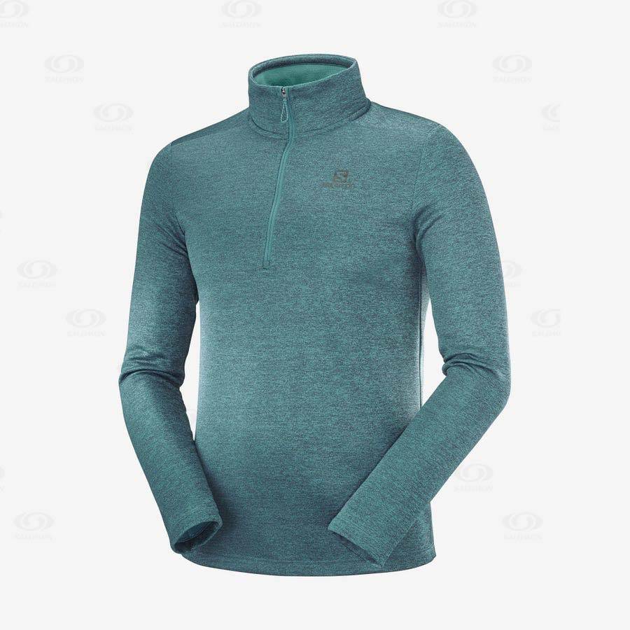 Pánské Mikiny S Kapucí Salomon ESSENTIAL LIGHTWARM SEAMLESS Zelene | CZ-N2597