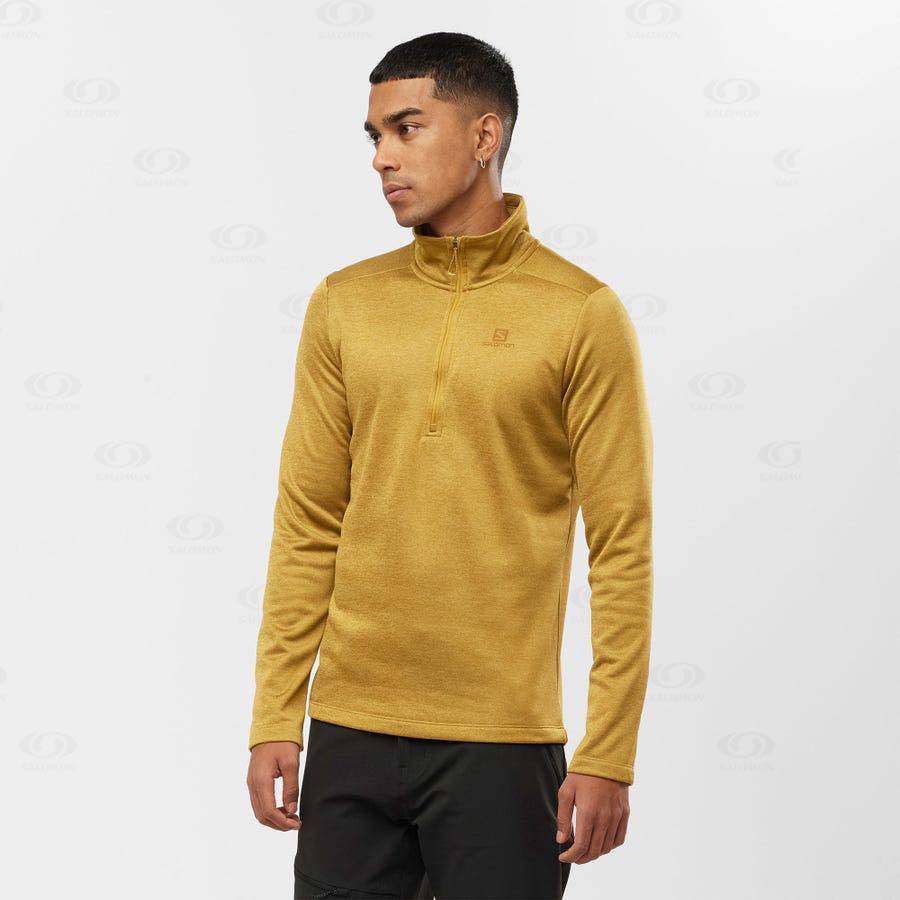 Pánské Mikiny S Kapucí Salomon ESSENTIAL LIGHTWARM SEAMLESS Žluté | CZ-O1145