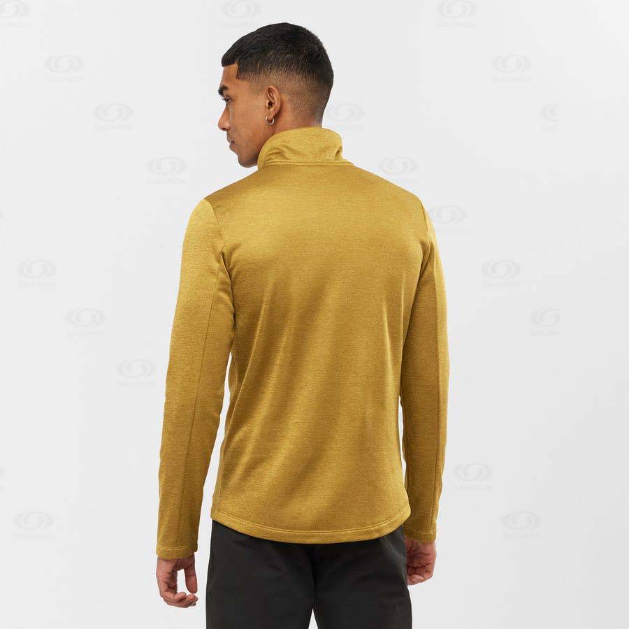 Pánské Mikiny S Kapucí Salomon ESSENTIAL LIGHTWARM SEAMLESS Žluté | CZ-O1145