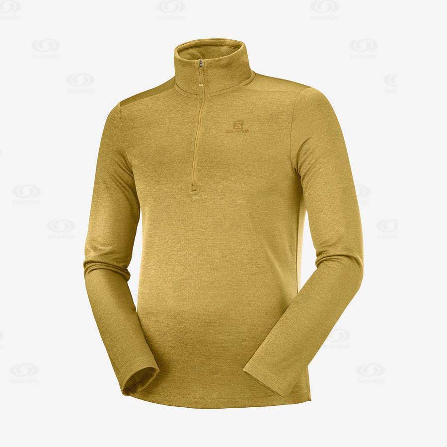 Pánské Mikiny S Kapucí Salomon ESSENTIAL LIGHTWARM SEAMLESS Žluté | CZ-O1145