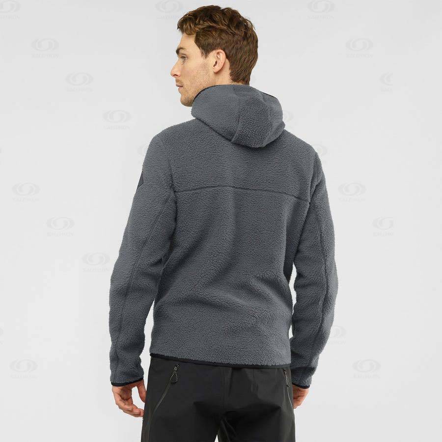 Pánské Mikiny S Kapucí Salomon ESSENTIAL WARM TEDDY Šedé | CZ-O1392