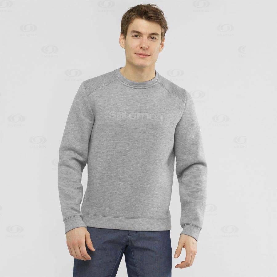 Pánské Mikiny S Kapucí Salomon ESSENTIAL WARM Šedé | CZ-O1462