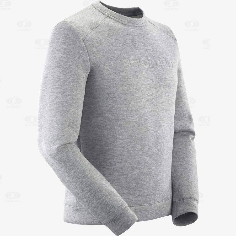 Pánské Mikiny S Kapucí Salomon ESSENTIAL WARM Šedé | CZ-O1462