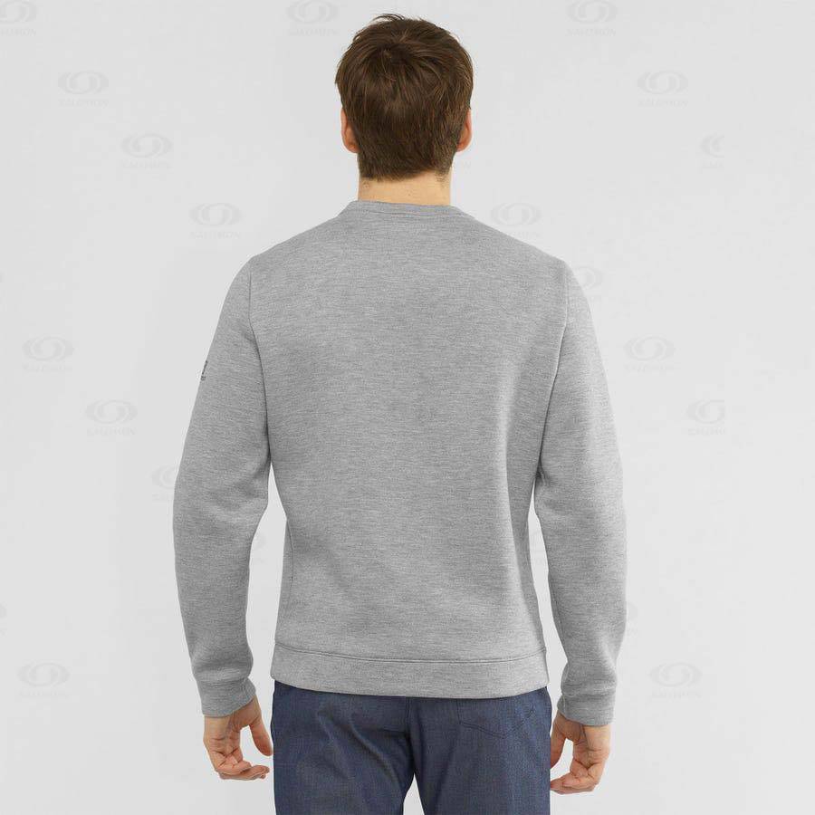 Pánské Mikiny S Kapucí Salomon ESSENTIAL WARM Šedé | CZ-O1462