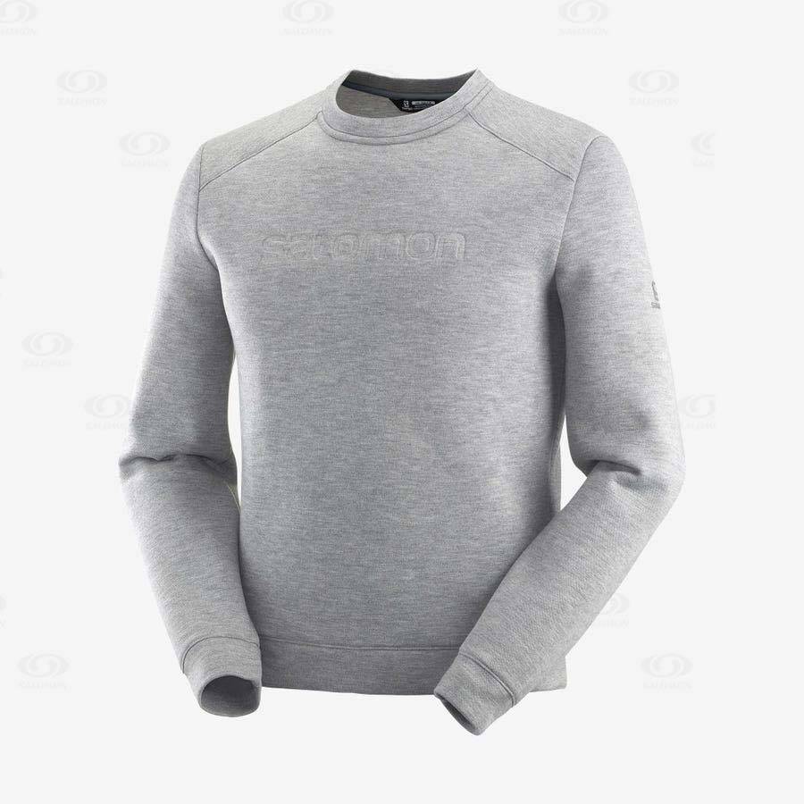 Pánské Mikiny S Kapucí Salomon ESSENTIAL WARM Šedé | CZ-O1462