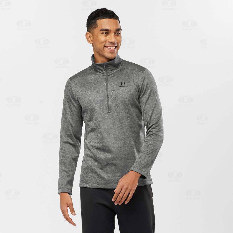 Pánské Mikiny S Kapucí Salomon ESSENTIAL LIGHTWARM SEAMLESS Šedé | CZ-O1495