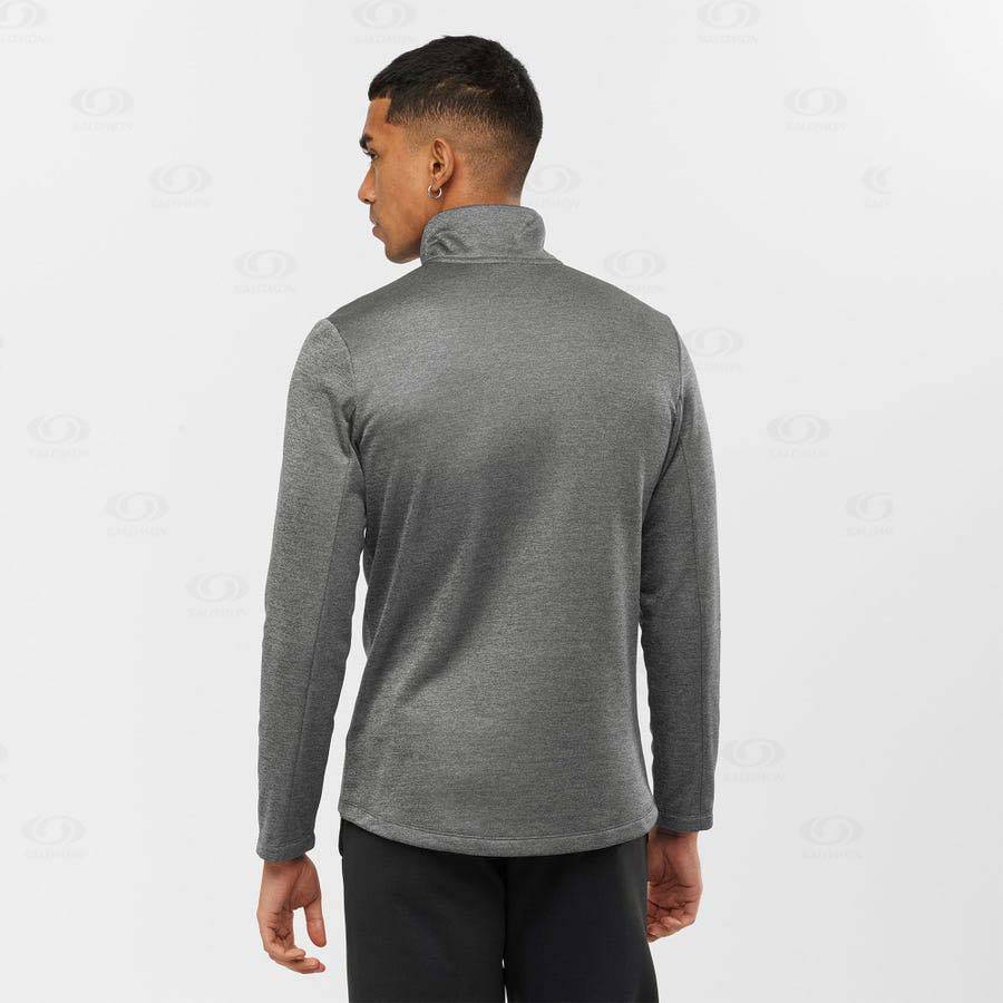Pánské Mikiny S Kapucí Salomon ESSENTIAL LIGHTWARM SEAMLESS Šedé | CZ-O1495