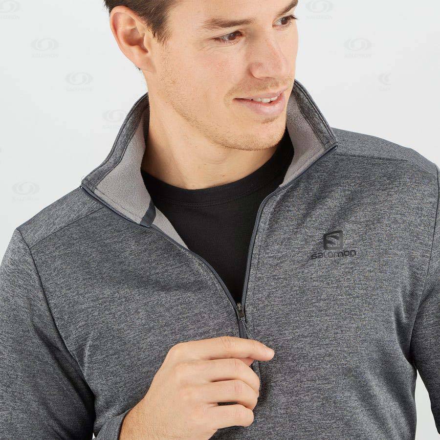 Pánské Mikiny S Kapucí Salomon ESSENTIAL LIGHTWARM SEAMLESS Šedé | CZ-O1495