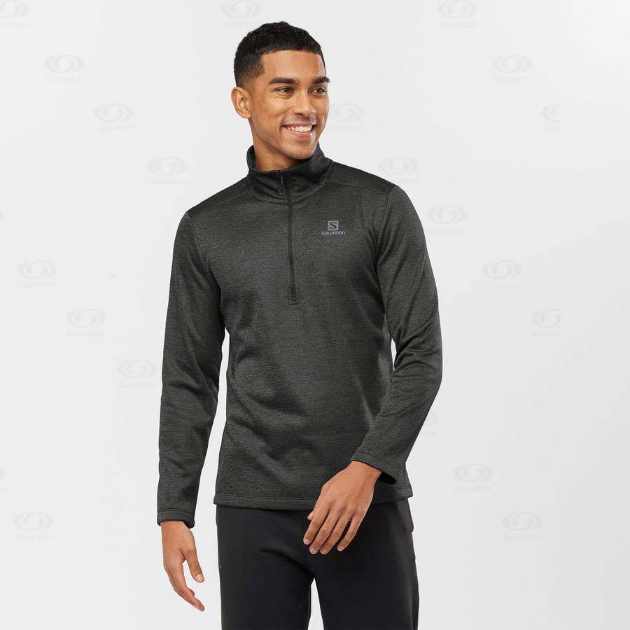 Pánské Mikiny S Kapucí Salomon ESSENTIAL LIGHTWARM SEAMLESS Černé | CZ-O1768