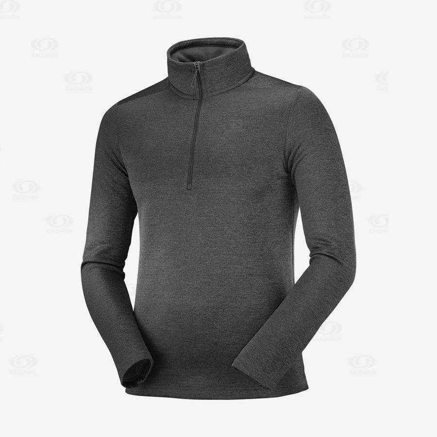 Pánské Mikiny S Kapucí Salomon ESSENTIAL LIGHTWARM SEAMLESS Černé | CZ-O1768