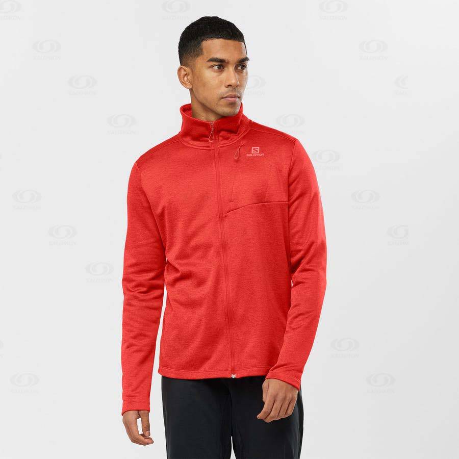 Pánské Mikiny S Kapucí Salomon ESSENTIAL LIGHTWARM HEATHER Červené | CZ-O2559