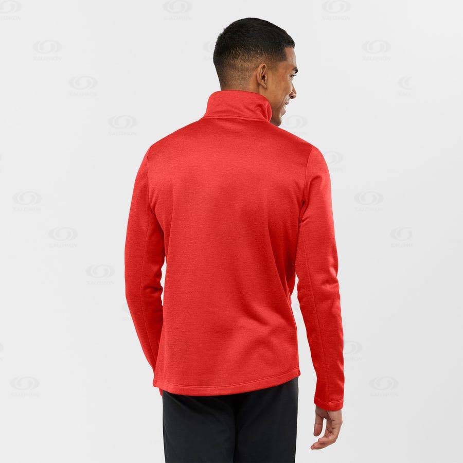 Pánské Mikiny S Kapucí Salomon ESSENTIAL LIGHTWARM HEATHER Červené | CZ-O2559
