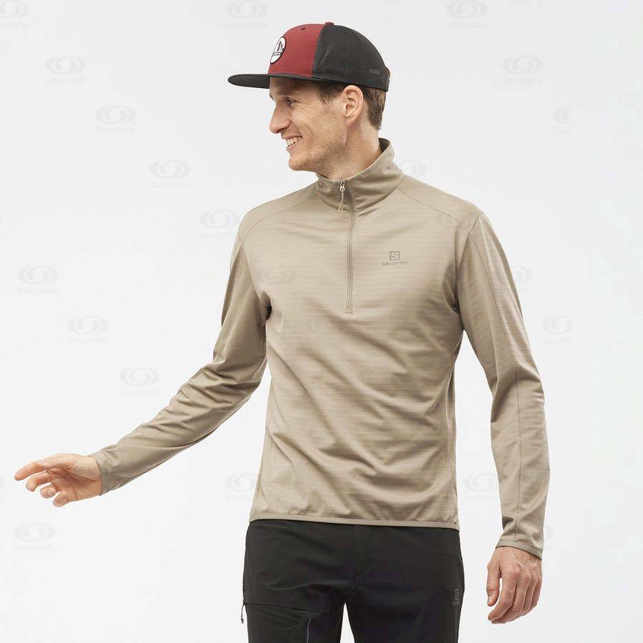 Pánské Mikiny S Kapucí Salomon ESSENTIAL LIGHTWARM Béžový | CZ-S1163