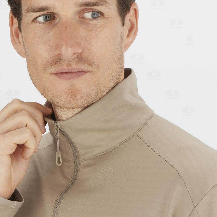 Pánské Mikiny S Kapucí Salomon ESSENTIAL LIGHTWARM Béžový | CZ-S1163