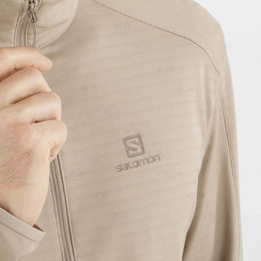 Pánské Mikiny S Kapucí Salomon ESSENTIAL LIGHTWARM Béžový | CZ-S1163