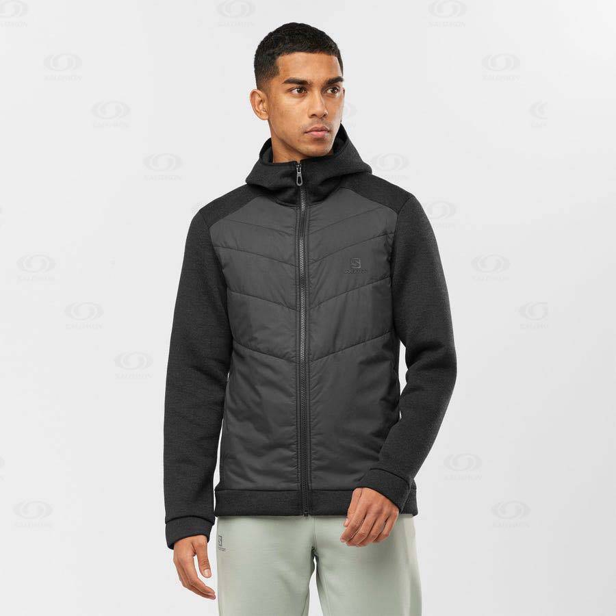Pánské Mikiny S Kapucí Salomon ESSENTIAL XWARM HYBRID Šedé | CZ-S1884