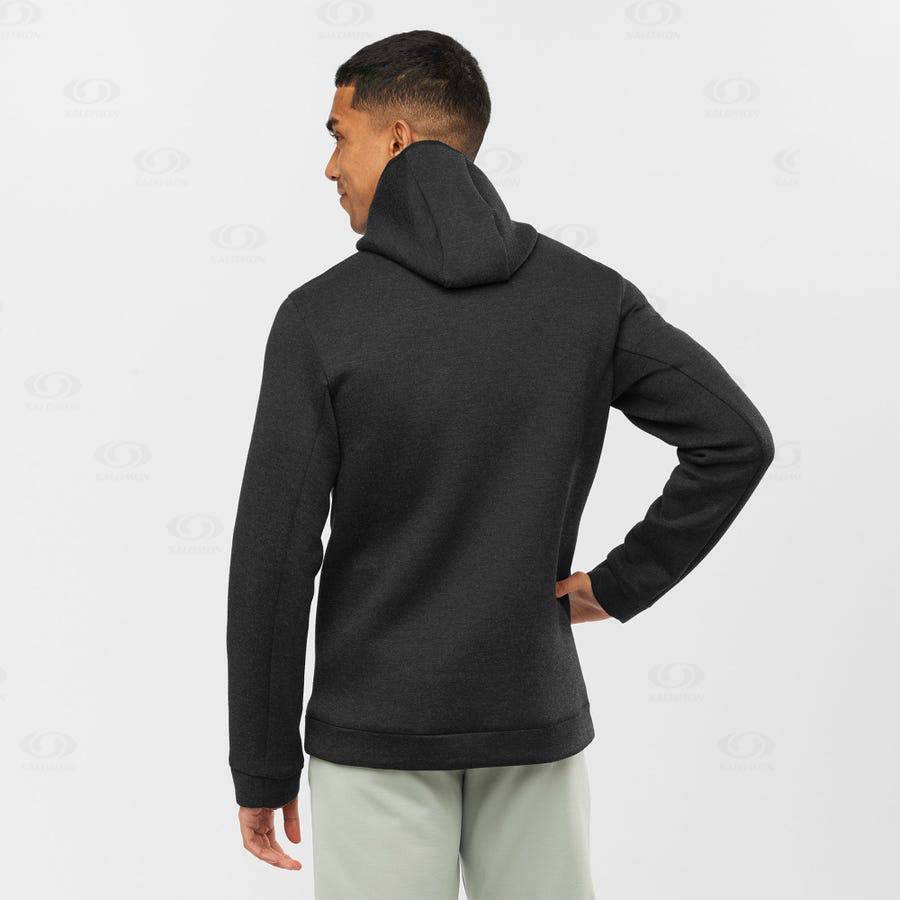 Pánské Mikiny S Kapucí Salomon ESSENTIAL XWARM HYBRID Šedé | CZ-S1884