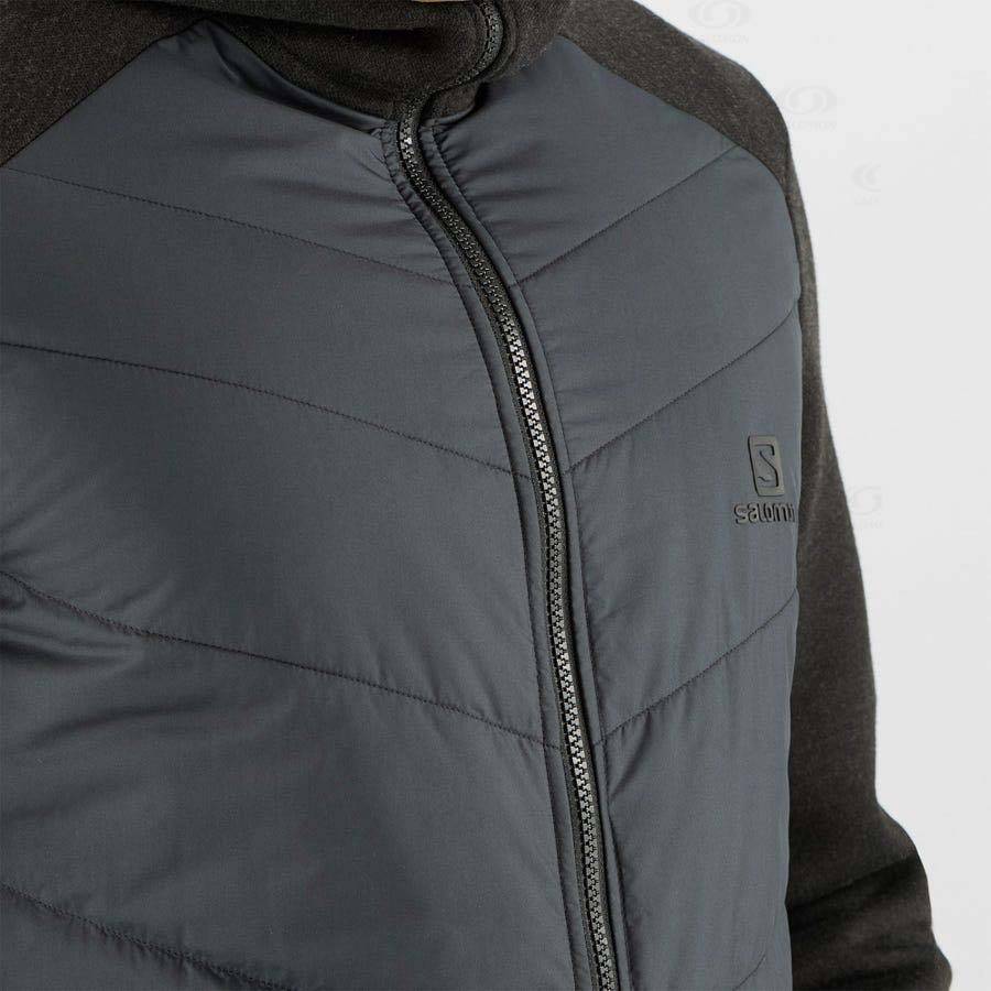 Pánské Mikiny S Kapucí Salomon ESSENTIAL XWARM HYBRID Šedé | CZ-S1884