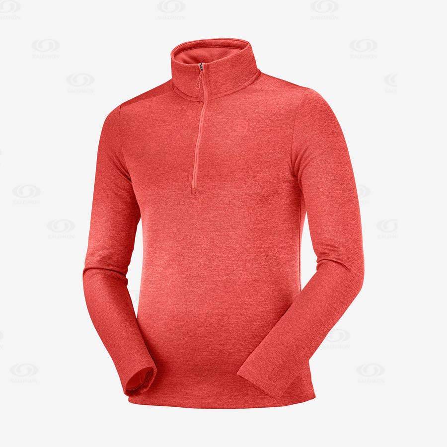 Pánské Mikiny S Kapucí Salomon ESSENTIAL LIGHTWARM SEAMLESS Oranžové | CZ-S2115