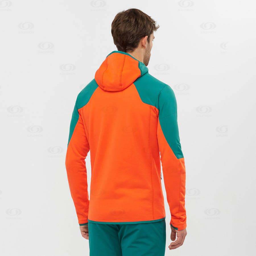 Pánské Mikiny S Kapucí Salomon OUTLINE WARM HYBRID Zelene | CZ-A1759