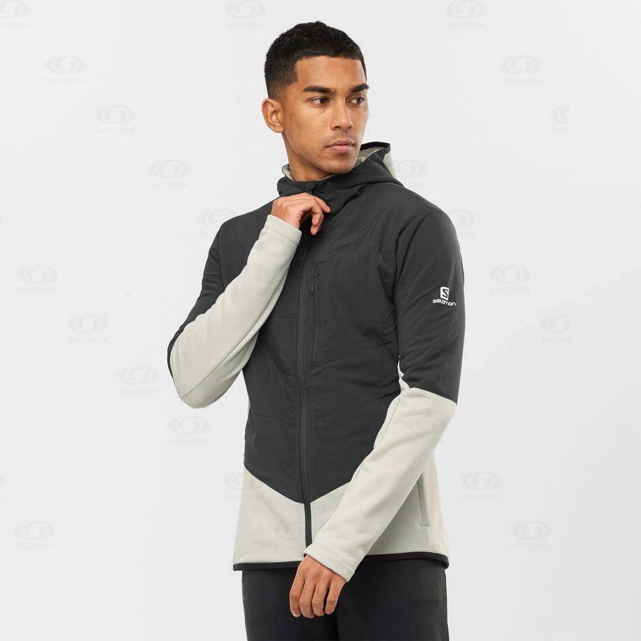 Pánské Mikiny S Kapucí Salomon OUTLINE WARM HYBRID Aqua | CZ-A2011