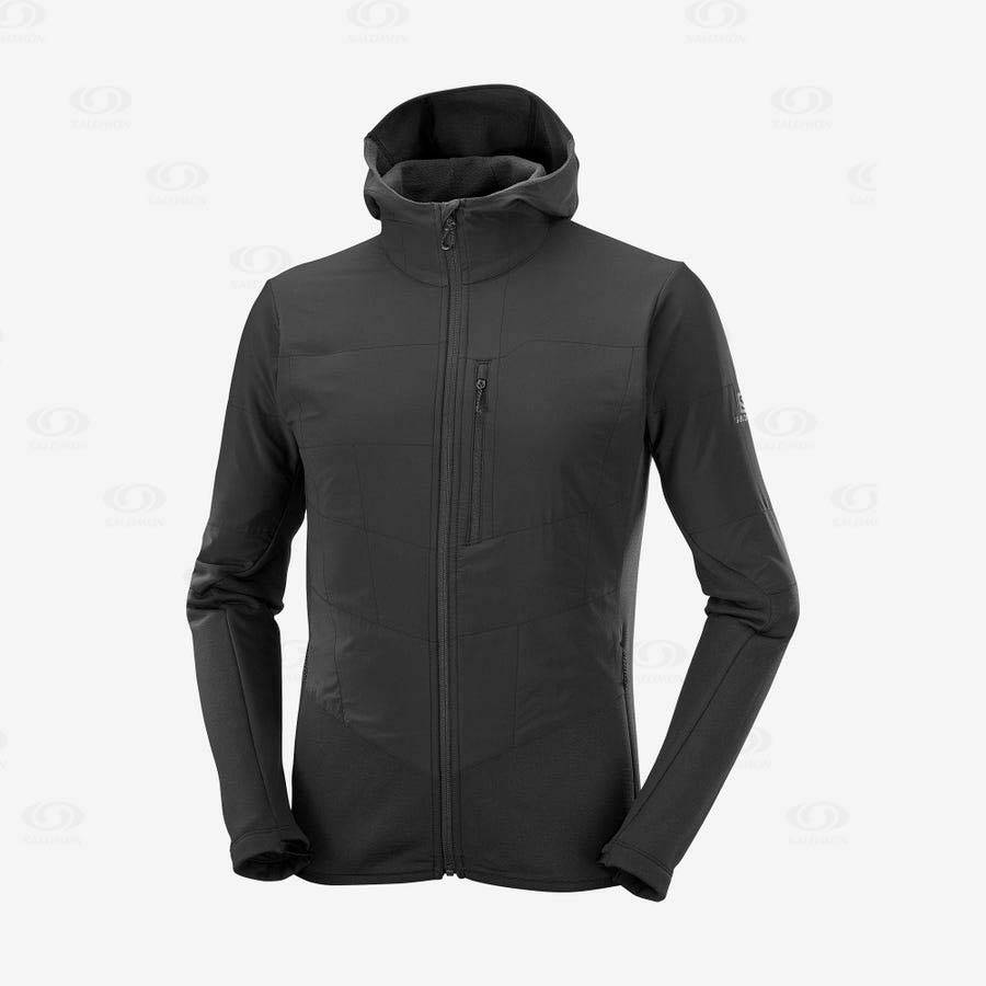 Pánské Mikiny S Kapucí Salomon OUTLINE WARM HYBRID Černé | CZ-O1126