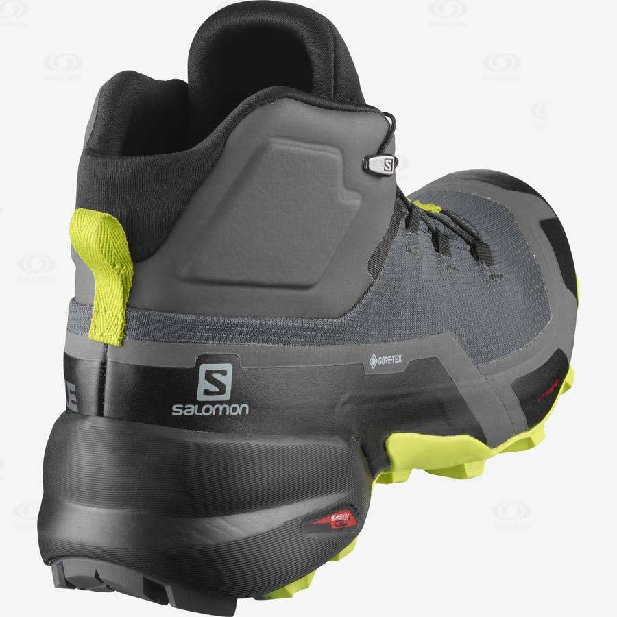 Pánské Nepromokavé Boty Salomon CROSS HIKE MID GORE-TEX Šedé | CZ-L1858