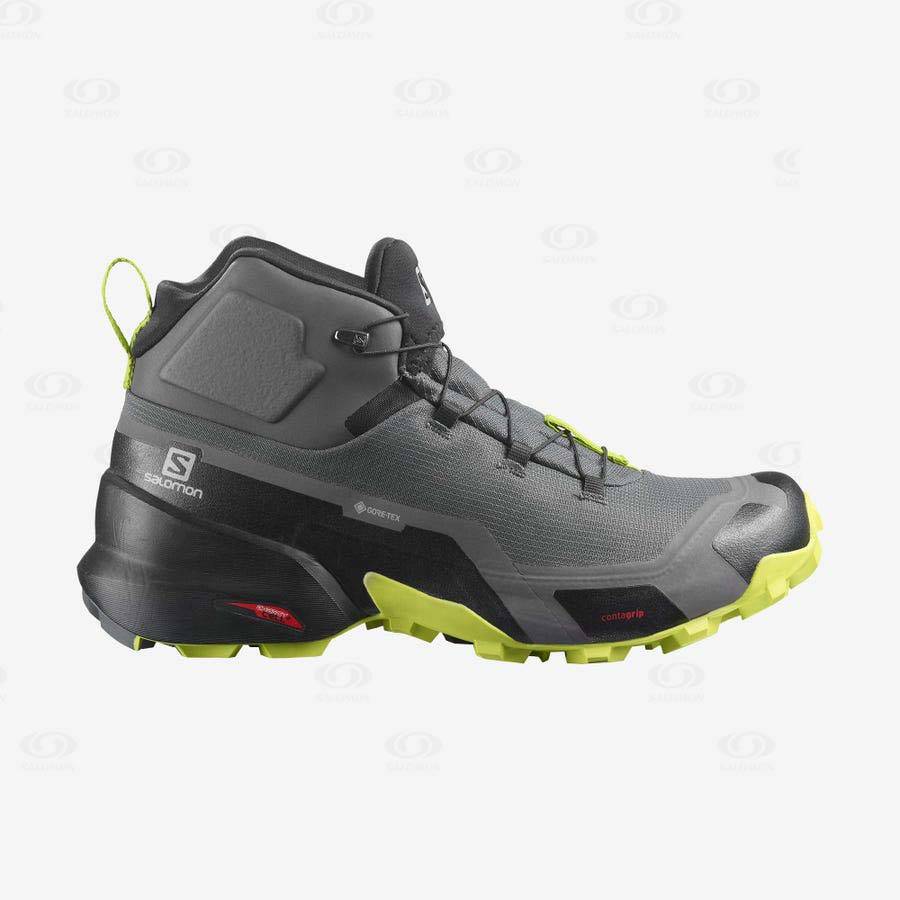 Pánské Nepromokavé Boty Salomon CROSS HIKE MID GORE-TEX Šedé | CZ-L1858