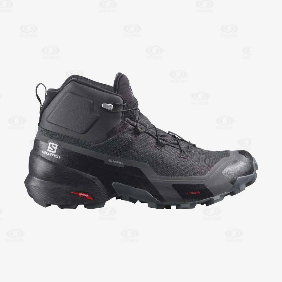 Pánské Nepromokavé Boty Salomon CROSS HIKE MID GORE-TEX Šedé Černé | CZ-M2210