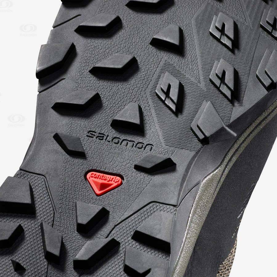 Pánské Nepromokavé Boty Salomon OUTLINE MID GORE-TEX Olivy Zelené Černé | CZ-M2350