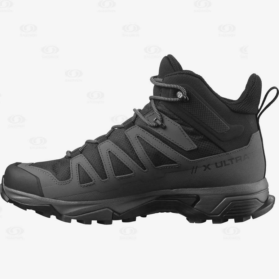 Pánské Nepromokavé Boty Salomon X ULTRA 4 MID WIDE GORE-TEX Černé Blankyt | CZ-M1846