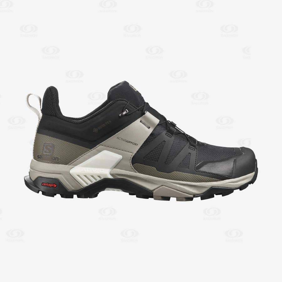 Pánské Nepromokavé Boty Salomon X ULTRA 4 GORE-TEX Šedé Černé Zelene | CZ-O1623