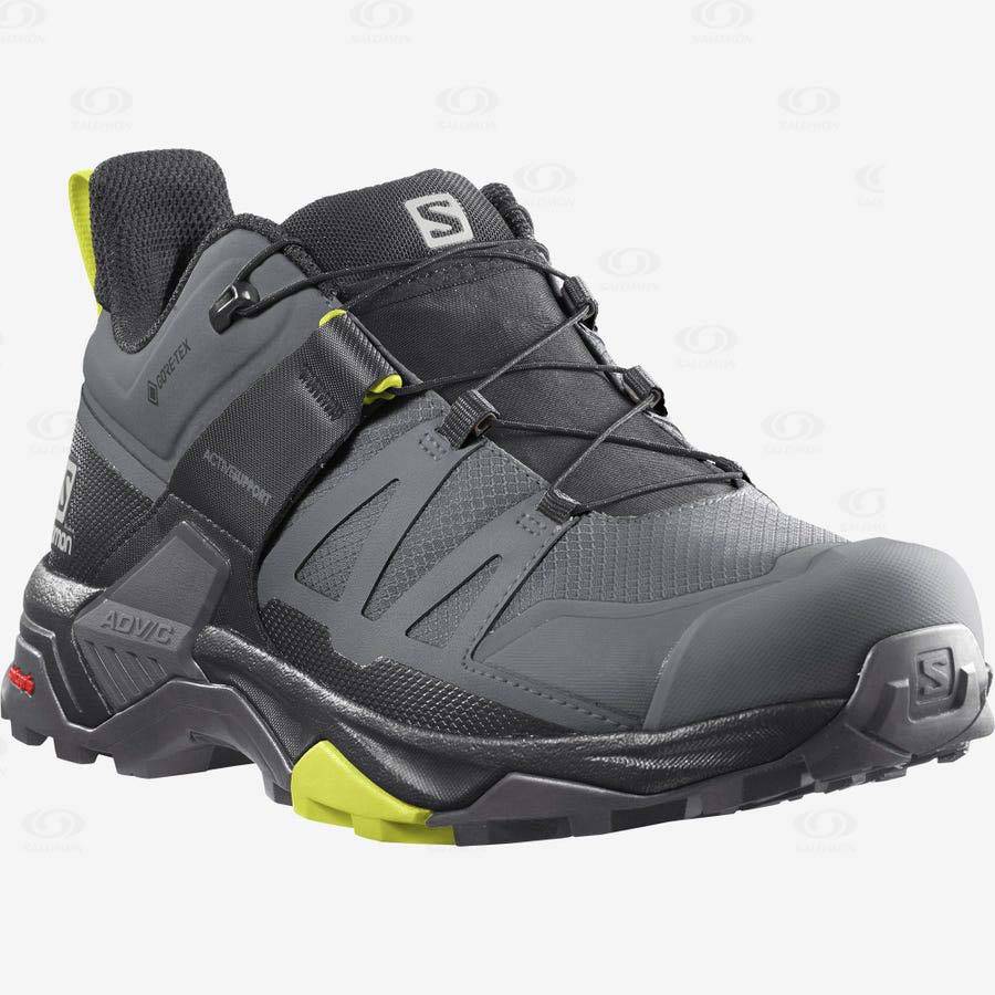 Pánské Nepromokavé Boty Salomon X ULTRA 4 GORE-TEX Stříbrné | CZ-O2013