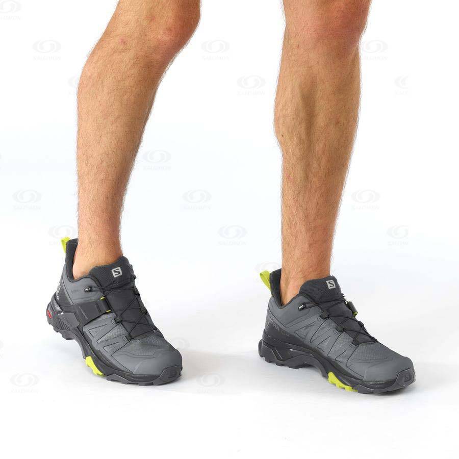 Pánské Nepromokavé Boty Salomon X ULTRA 4 GORE-TEX Stříbrné | CZ-O2013