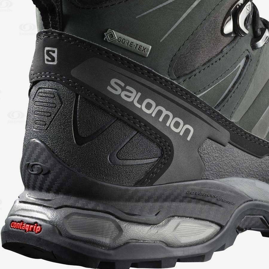 Pánské Nepromokavé Boty Salomon X ULTRA TREK GORE-TEX Šedé Černé Zelene | CZ-W1510