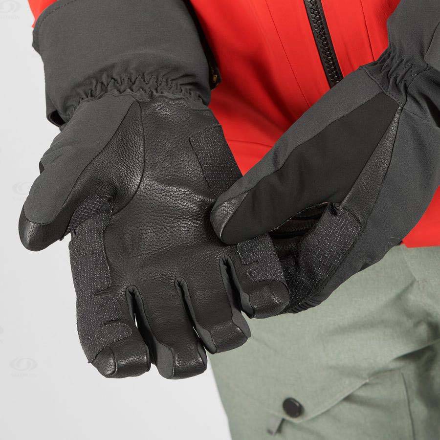 Pánské Rukavice Salomon QST GORE-TEX Černé | CZ-O2575