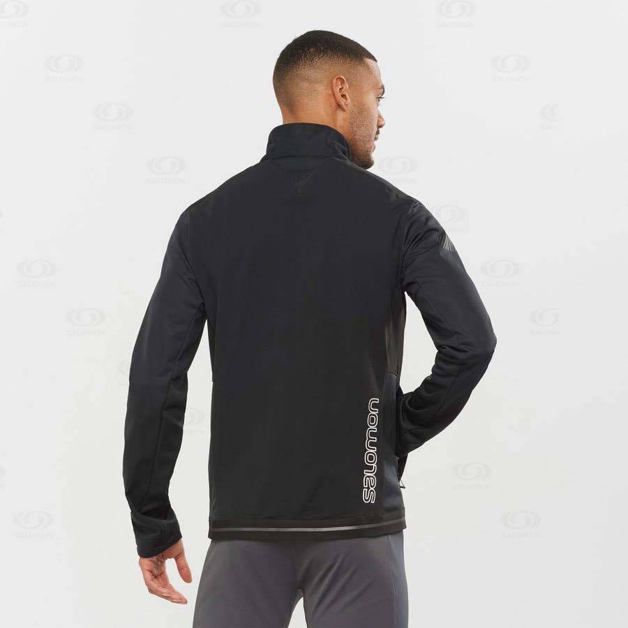 Pánské Softshellová Bunda Salomon Bundy GORE TEX INFINIUM™ WINDSTOPPER® Černé | CZ-A1549