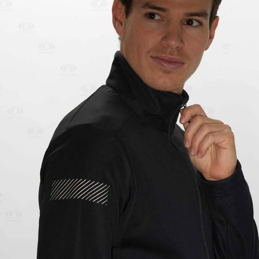 Pánské Softshellová Bunda Salomon Bundy GORE TEX INFINIUM™ WINDSTOPPER® Černé | CZ-A1549