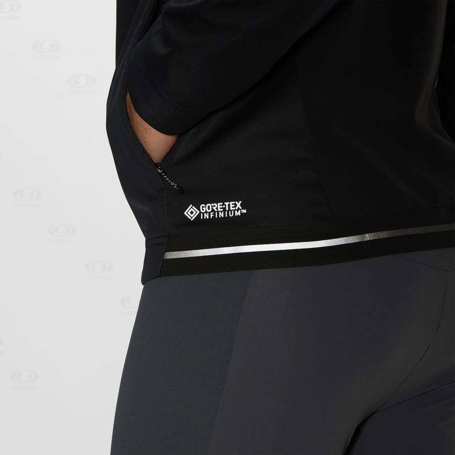 Pánské Softshellová Bunda Salomon Bundy GORE TEX INFINIUM™ WINDSTOPPER® Černé | CZ-A1549