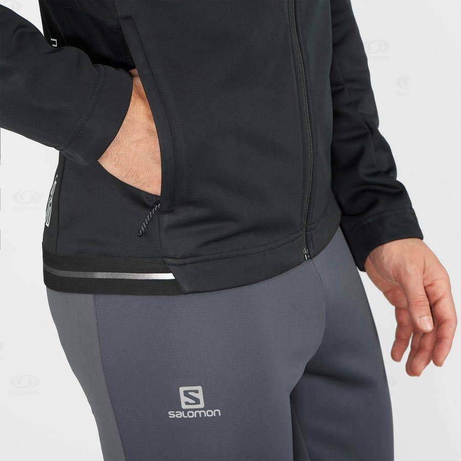 Pánské Softshellová Bunda Salomon Bundy GORE TEX INFINIUM™ WINDSTOPPER® Černé | CZ-A1549