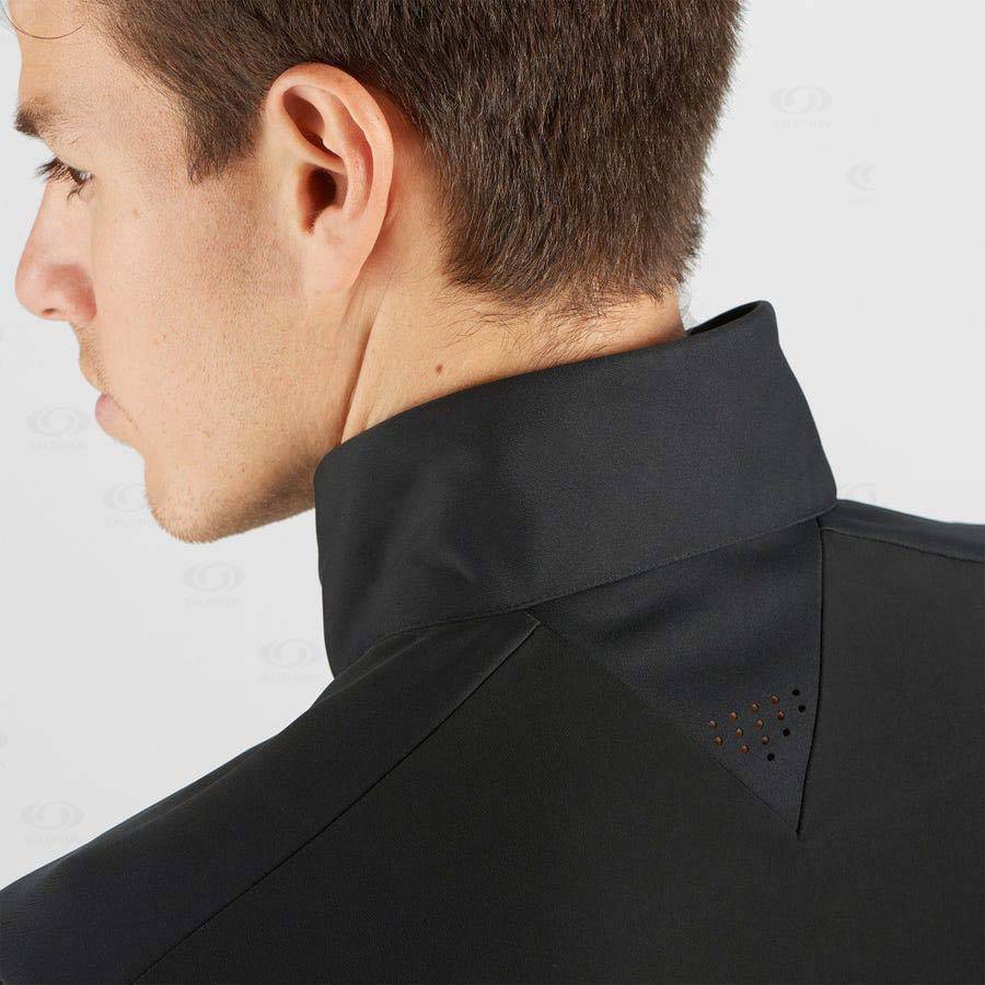 Pánské Softshellová Bunda Salomon Bundy GORE TEX INFINIUM™ WINDSTOPPER® Černé | CZ-A1549